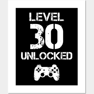 Level 30 Unlocked T-Shirt - 30th Birthday Gift Posters and Art